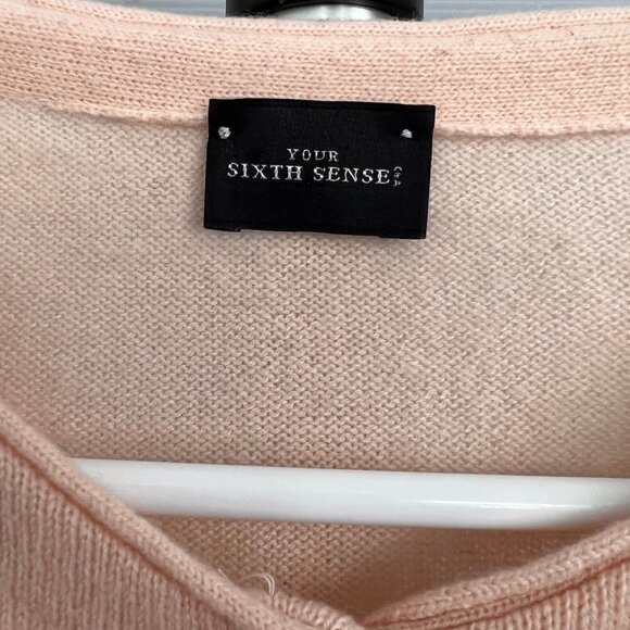 Vintage 100% Cashmere C&A Your‎ Sixth Sense Pink Cardigan Sz XS - Picture 11 of 14